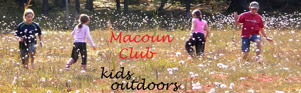 Macoun Club kids on a floating bog